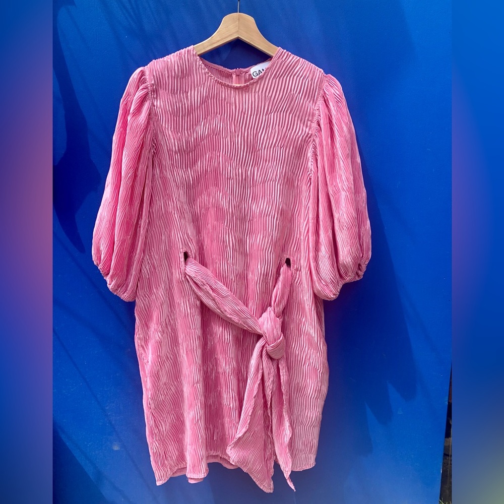 Ganni Pleated Mini Dress in Pink - Great Condition!